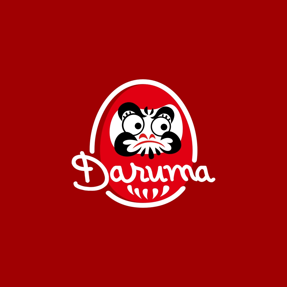 日本食レストランのロゴデザイン、だるまのロゴデザイン