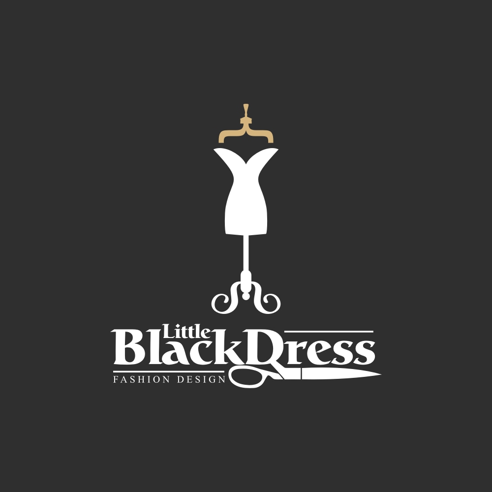 カスタム服のロゴデザイン、リトルブラックドレスのロゴデザイン