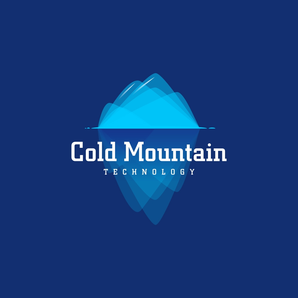 クールなスタイルのハイテク企業のロゴデザイン、氷山のロゴデザイン